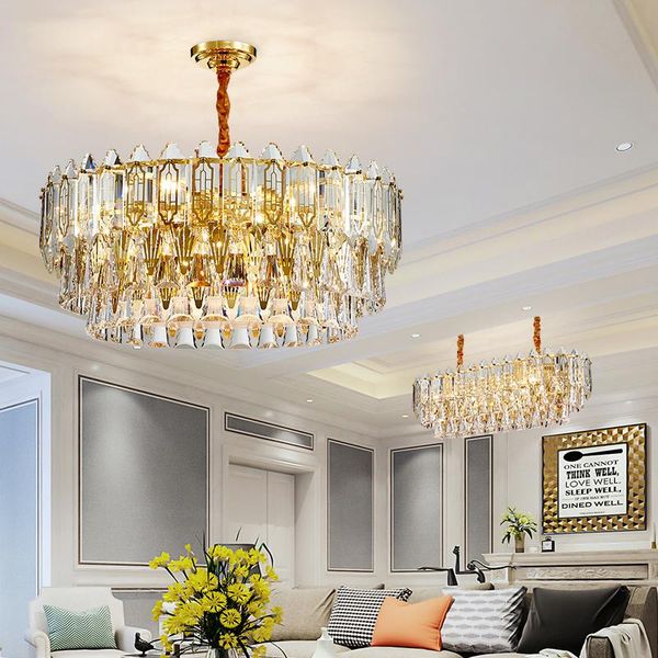 pendant lamps luxury design home decoration round circle brass stainless steel golden bracket crystal chandelier
pendant lamps luxury design home decoration round circle brass stainless steel golden bracket crystal chandelier