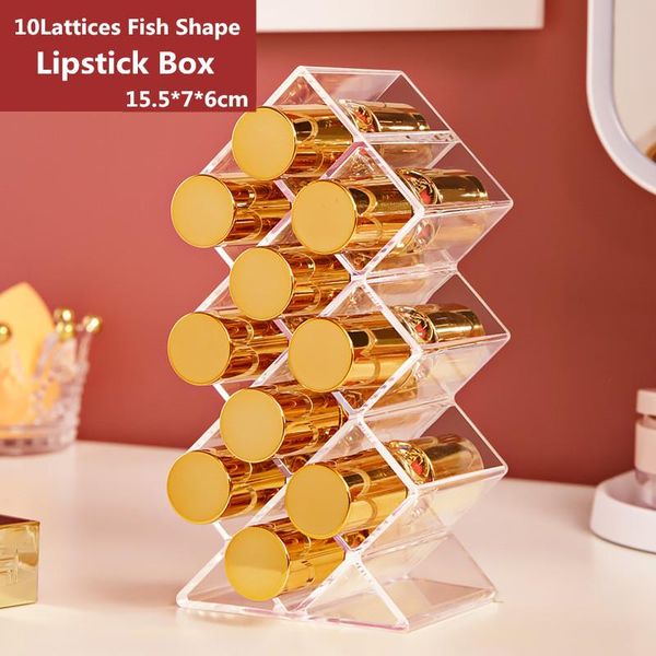 10 lattices fish shape lipstick organizer stand or lie table acrylic makeup storage rack small stackable cosmetics lipstick case
10 lattices fish shape lipstick organizer stand or lie table acrylic makeup storage rack small stackable cosmetics lipstick case