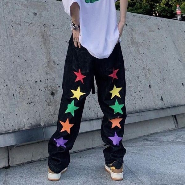 men's jeans five stars embroidery letter mens pants streetwear washed retro straight denim trousers oversize loose casual, Blue
men's jeans five stars embroidery letter mens pants streetwear washed retro straight denim trousers oversize loose casual, Blue