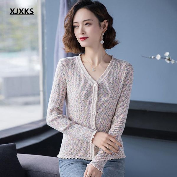 women's knits & tees xjxks 2021 spring autumn fashion v-neck women knitted cardigan high elastic wool sweater single-breasted coat, White
women's knits & tees xjxks 2021 spring autumn fashion v-neck women knitted cardigan high elastic wool sweater single-breasted coat, White