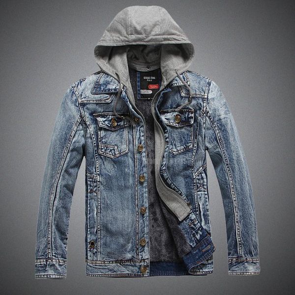men's jackets denim jacket men winter hooded collar wool liner thick warm jeans coat vintage motorcycle chaquetas hombre, Black;brown
men's jackets denim jacket men winter hooded collar wool liner thick warm jeans coat vintage motorcycle chaquetas hombre, Black;brown