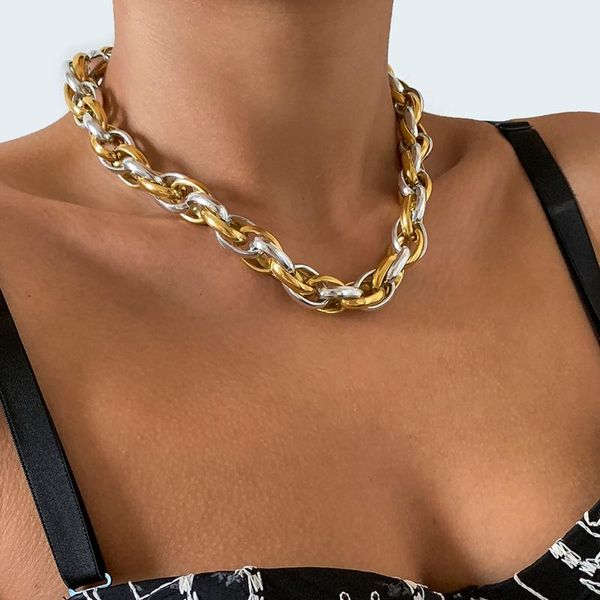 chokers shixin punk exaggerated big thick chain choker necklaces for women gothic fashion night club jewelry female collier 2021, Golden;silver
chokers shixin punk exaggerated big thick chain choker necklaces for women gothic fashion night club jewelry female collier 2021, Golden;silver