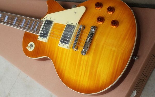 electric guitar light brown under the pickup open 22
