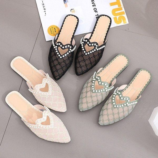 slippers versatile casual breathable pointed, Black