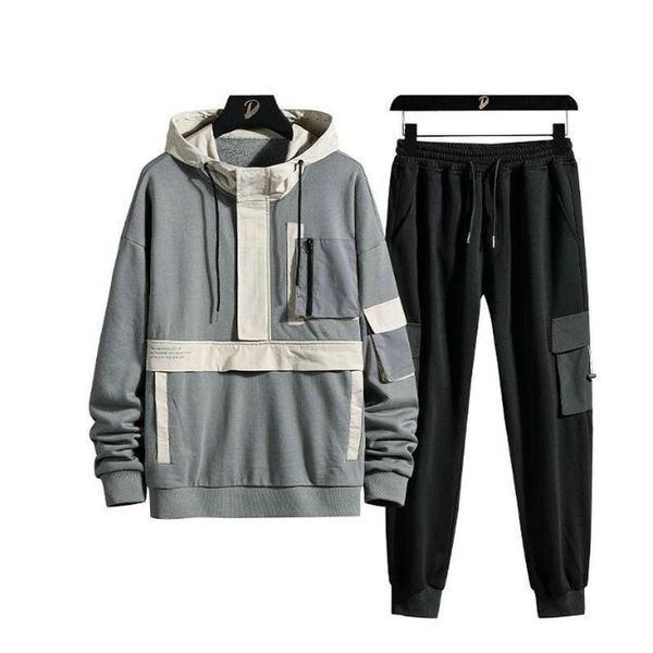 new patchwork men's sportswear sets 2021 autumn spring hoodies male casual tracksuit sweatshirt + sweatpants track suit men chhm 9kze, Gray
new patchwork men's sportswear sets 2021 autumn spring hoodies male casual tracksuit sweatshirt + sweatpants track suit men chhm 9kze, Gray
