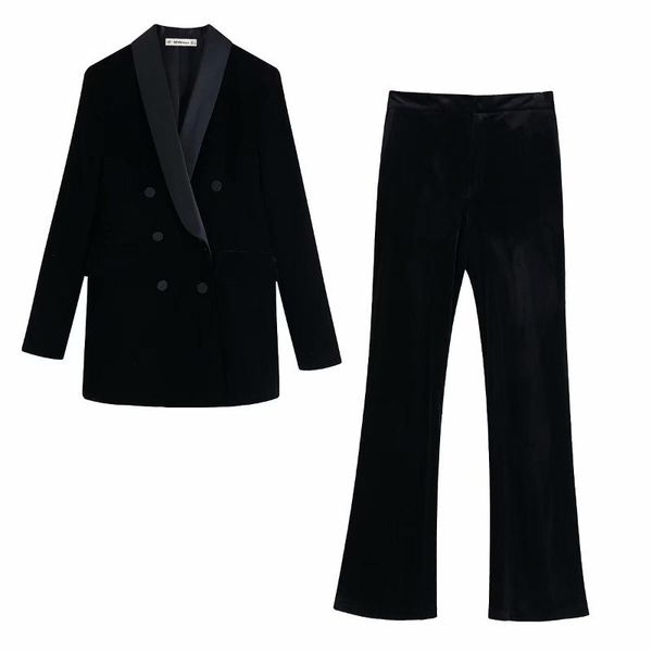 women's two piece pants spring autumn lapel dress-style suit velvet jacket coat straight party banquet, White
women's two piece pants spring autumn lapel dress-style suit velvet jacket coat straight party banquet, White