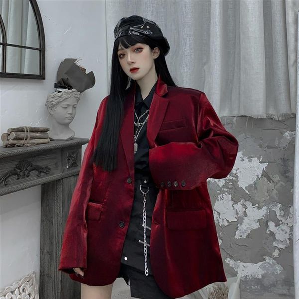 women's suits & blazers street suit jacket women spring autumn 2021 loose vintage fashion lady wine red blazer party chic coat woman, White;black
women's suits & blazers street suit jacket women spring autumn 2021 loose vintage fashion lady wine red blazer party chic coat woman, White;black