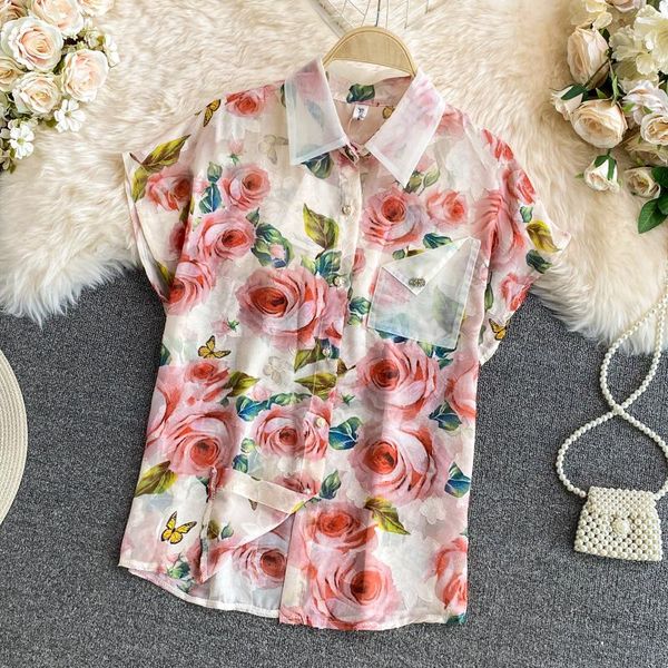 women's blouses & shirts 2021 summer vintage splash ink printing short sleeve single-breasted floral blouse sunscreen clothes 7 colors, White
women's blouses & shirts 2021 summer vintage splash ink printing short sleeve single-breasted floral blouse sunscreen clothes 7 colors, White
