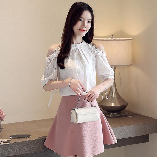 women's blouses & shirts summer women shirt loose chiffon blouse strapless short sleeve fashion woman, White
women's blouses & shirts summer women shirt loose chiffon blouse strapless short sleeve fashion woman, White