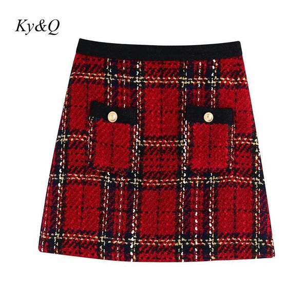 2021 autumn winter runway female chic red plaid skirt new design ladies elegant gentle temperament button pocket mini skirt, Black
2021 autumn winter runway female chic red plaid skirt new design ladies elegant gentle temperament button pocket mini skirt, Black