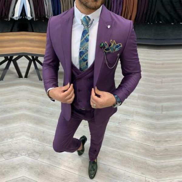 men's suits & blazers groom wear purple men for wedding custom made slim fit peaked laple modest 3 pieces jacket+vest+pants, White;black
men's suits & blazers groom wear purple men for wedding custom made slim fit peaked laple modest 3 pieces jacket+vest+pants, White;black