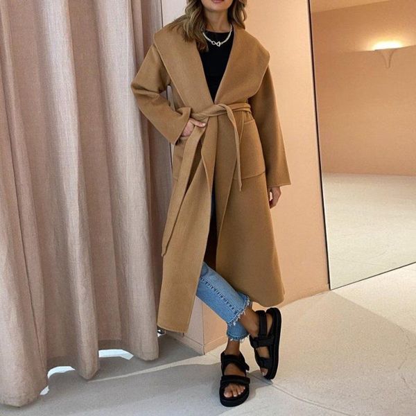 women's trench coats korean style loose oversized x-long coatturn-down collar belted lady cloak windbreaker spring fall outerwear, Tan;black
women's trench coats korean style loose oversized x-long coatturn-down collar belted lady cloak windbreaker spring fall outerwear, Tan;black