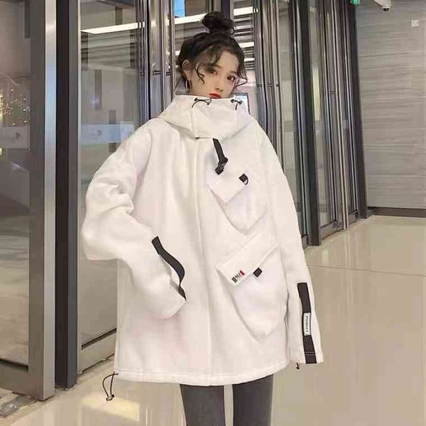autumn and winter new korean women's hoodies & sweatshirts version of the big stand-up collar plush thicker loose bf hip-hop lazy coupl, Black
autumn and winter new korean women's hoodies & sweatshirts version of the big stand-up collar plush thicker loose bf hip-hop lazy coupl, Black
