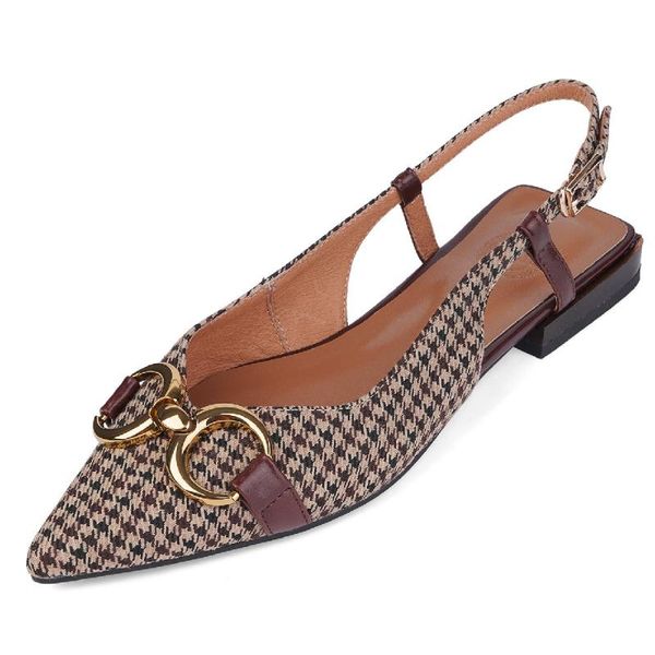 sandals women's genuine leather fabric patchwork slip-on flats single shoes slingback metal buckle elegant ladies slim casual, Black 
sandals women's genuine leather fabric patchwork slip-on flats single shoes slingback metal buckle elegant ladies slim casual, Black