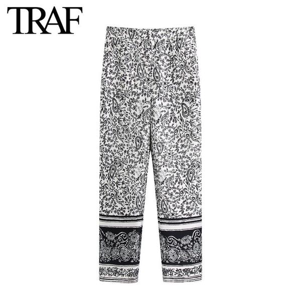 women's pants & capris traf za clothing fashion printed female vintage side pocket suit office ladies trousers mujer, Black;white
women's pants & capris traf za clothing fashion printed female vintage side pocket suit office ladies trousers mujer, Black;white