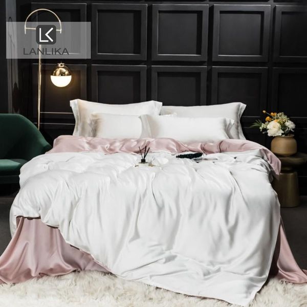 lanlika noble white pink 100% silk bedding set soft double bed duvet cover flat sheet king bed linen set for home textile
lanlika noble white pink 100% silk bedding set soft double bed duvet cover flat sheet king bed linen set for home textile