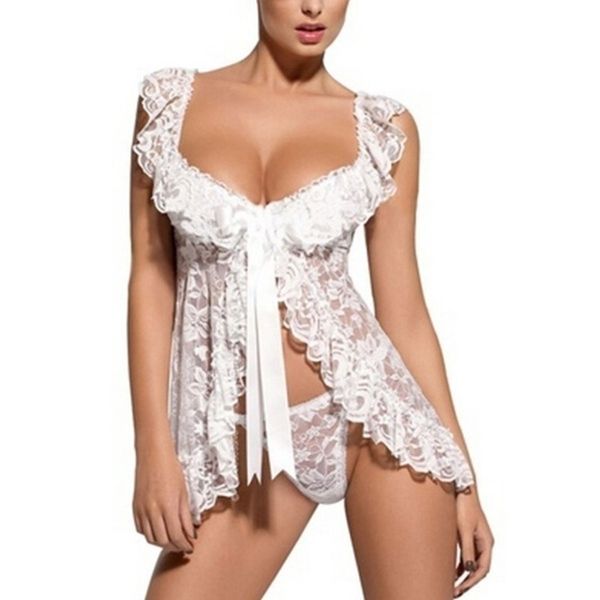 2020 ladies lace lingerie nightwear underwear perspective cardigan low waist t-back sleepwear plus size s-2xl new, Black;white
2020 ladies lace lingerie nightwear underwear perspective cardigan low waist t-back sleepwear plus size s-2xl new, Black;white