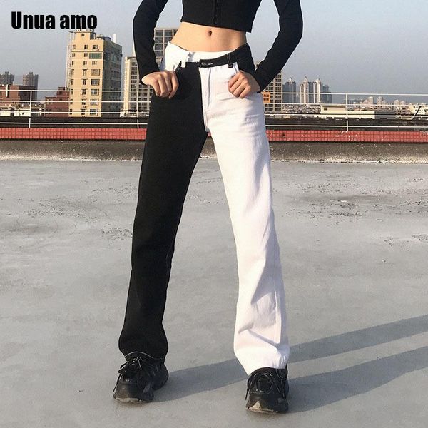 women's jeans unua amo irregular contrast color patchwork casual straight baggy denim pants female streetwear wild trousers, Blue
women's jeans unua amo irregular contrast color patchwork casual straight baggy denim pants female streetwear wild trousers, Blue