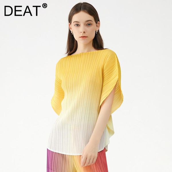 women's t-shirt deat woman pleated t shirt gradient yelow round collar puffl sleeve loose elastic pullover casual style 2021 summer 15x, White
women's t-shirt deat woman pleated t shirt gradient yelow round collar puffl sleeve loose elastic pullover casual style 2021 summer 15x, White