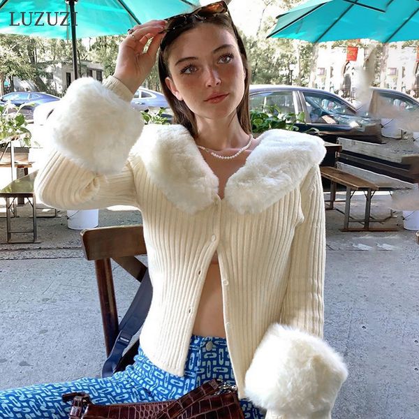 new y2k knitted cardigans for women 2021 long sleeve hairy winter slim casual cotton streetwear sweater button soft do4n, White;black
new y2k knitted cardigans for women 2021 long sleeve hairy winter slim casual cotton streetwear sweater button soft do4n, White;black