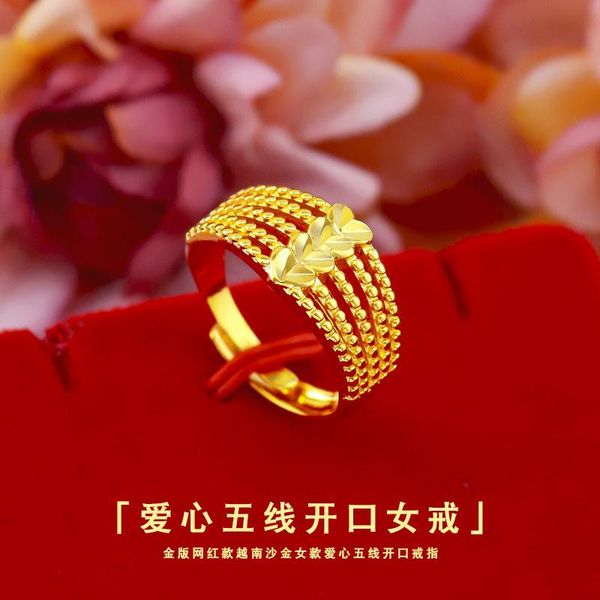 cluster rings korean elegant gold ring for women wedding engagement jewelry cute love heart shape opening 14k anniversary, Golden;silver
cluster rings korean elegant gold ring for women wedding engagement jewelry cute love heart shape opening 14k anniversary, Golden;silver