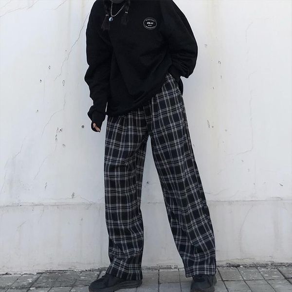 vangull plaid high waist checkered womens pants straight loose sweat trousers pantalon femme sweatpants jogger pantalones, Black;white
vangull plaid high waist checkered womens pants straight loose sweat trousers pantalon femme sweatpants jogger pantalones, Black;white