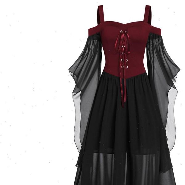 womne plus size cold shoulder butterflies sleeve lace up gothic style halloween dress halloween dress women bow tie costume, Black;gray
womne plus size cold shoulder butterflies sleeve lace up gothic style halloween dress halloween dress women bow tie costume, Black;gray
