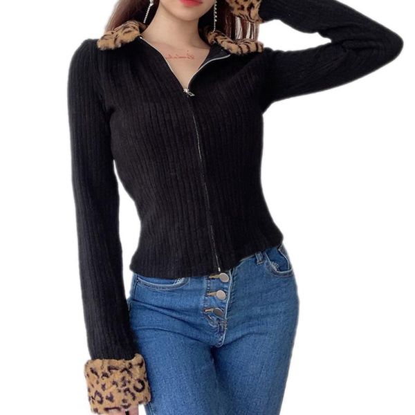 women's t-shirt spring autumn women leopard pattern jacket, adults slim long sleeve patchwork lapel cardigan, White
women's t-shirt spring autumn women leopard pattern jacket, adults slim long sleeve patchwork lapel cardigan, White