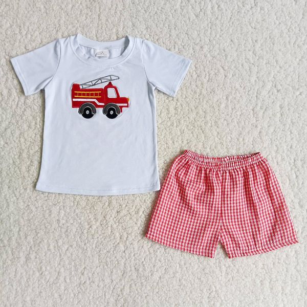 fashion kids designer clothes boys summer outfits fire truck embroidery boutique kids clothing lattice stripe shorts wholesale boys clothing, White
fashion kids designer clothes boys summer outfits fire truck embroidery boutique kids clothing lattice stripe shorts wholesale boys clothing, White