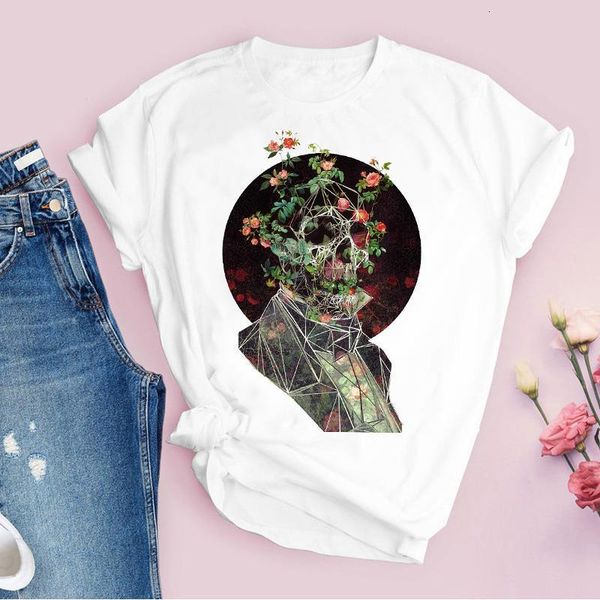 women graphic flower skull printing casual 90s cute short sleeve print lady tees clothing female t shirt womens t-shirt, White
women graphic flower skull printing casual 90s cute short sleeve print lady tees clothing female t shirt womens t-shirt, White