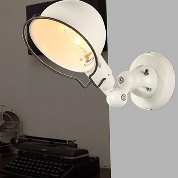 led wall lamp industrial robotic arm round wall light iron alloy sconce light sconce luminaire for home bedroom loft lighting