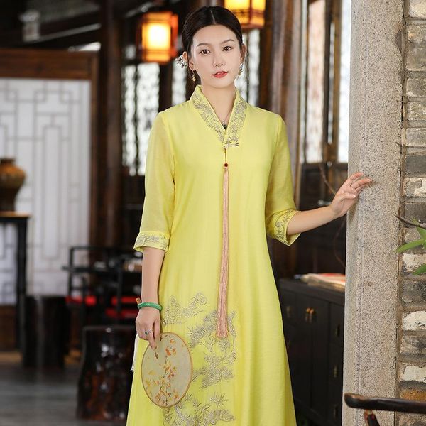 casual dresses dress cheongsam 2021 hanfu women's chinese style embroidery national long tang, Black;gray
casual dresses dress cheongsam 2021 hanfu women's chinese style embroidery national long tang, Black;gray