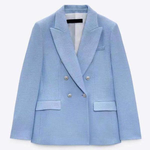 women's suits & blazers zaaho 2021 spring autumn women fashion temperament double-breasted ladies office blazer., White;black
women's suits & blazers zaaho 2021 spring autumn women fashion temperament double-breasted ladies office blazer., White;black