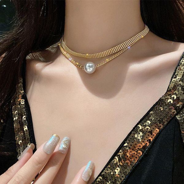 chokers double chain choker neckalce for women gold color fashion baroque pearl pendant necklace luxury jewelry, Golden;silver
chokers double chain choker neckalce for women gold color fashion baroque pearl pendant necklace luxury jewelry, Golden;silver
