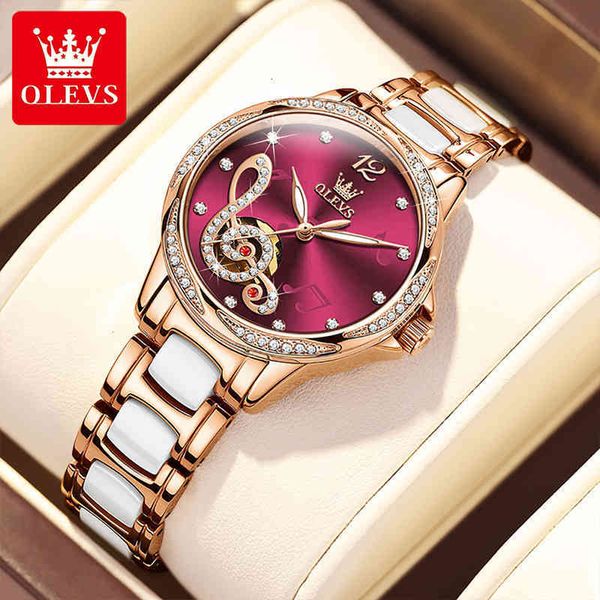 women olevs new casual fashion automatic mechanical movement rvs ceramic bracelet 30m waterproof lighting clock 6656, Slivery;brown
women olevs new casual fashion automatic mechanical movement rvs ceramic bracelet 30m waterproof lighting clock 6656, Slivery;brown