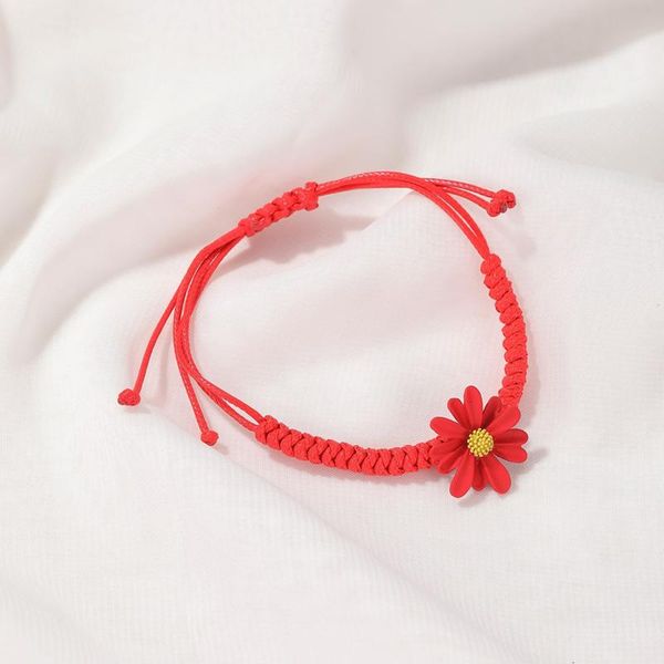 link, chain red small daisy flower pendant bracelets for women adjustable charm bradied rope bracelet pulseira summer jewelry gift, Black
link, chain red small daisy flower pendant bracelets for women adjustable charm bradied rope bracelet pulseira summer jewelry gift, Black