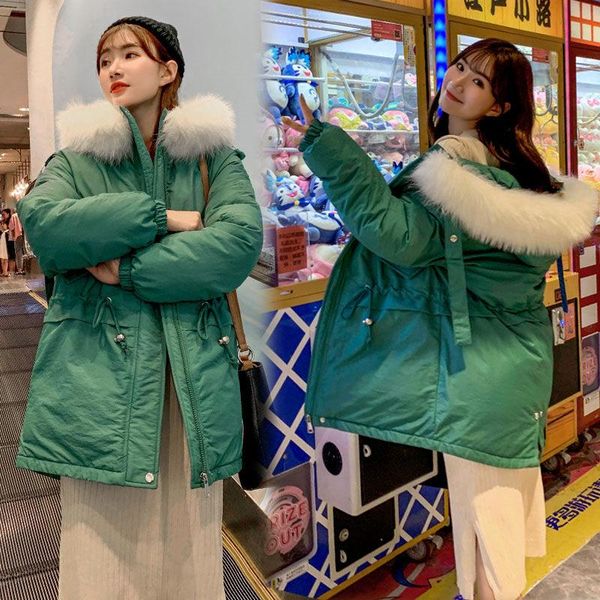 new winter woman coats 2021 casual loose fur collar korean slim parka students jacket hooded solid outwear casaco feminino f1604, Black
new winter woman coats 2021 casual loose fur collar korean slim parka students jacket hooded solid outwear casaco feminino f1604, Black