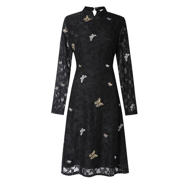 casual dresses black lace splicing luxurious vestidos trendy elegant robe autumn style plus size dress women office ladies mini, Black;gray
casual dresses black lace splicing luxurious vestidos trendy elegant robe autumn style plus size dress women office ladies mini, Black;gray