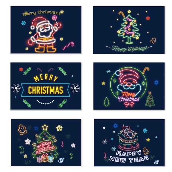 greeting cards 6pcs/set christmas with envelopes stickers neon merry santa tree designs winter holiday drop
greeting cards 6pcs/set christmas with envelopes stickers neon merry santa tree designs winter holiday drop