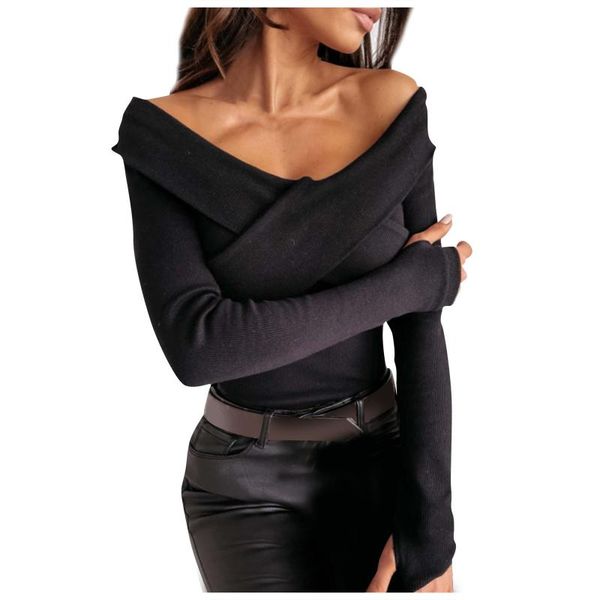 women's t-shirt luxury simple party womens long sleeve pure-color dew shoulder shirts casual elegant pullover mujer, White
women's t-shirt luxury simple party womens long sleeve pure-color dew shoulder shirts casual elegant pullover mujer, White