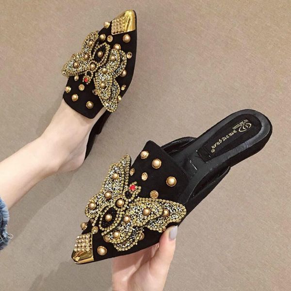 slippers 2021 summer fashion pointed toe butterfly-knot slides baotou rvet mules low (1cm-3cm) mixed colors shllow flock high qualith, Black
slippers 2021 summer fashion pointed toe butterfly-knot slides baotou rvet mules low (1cm-3cm) mixed colors shllow flock high qualith, Black