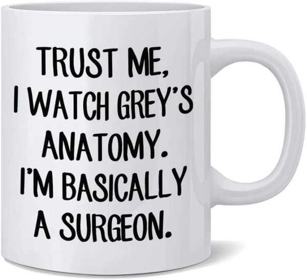 mugs grey's anatomy tv show coffee mug - trust me i watch anatomy, i'm basically a surgeon, 11 ounces double-sided
mugs grey's anatomy tv show coffee mug - trust me i watch anatomy, i'm basically a surgeon, 11 ounces double-sided