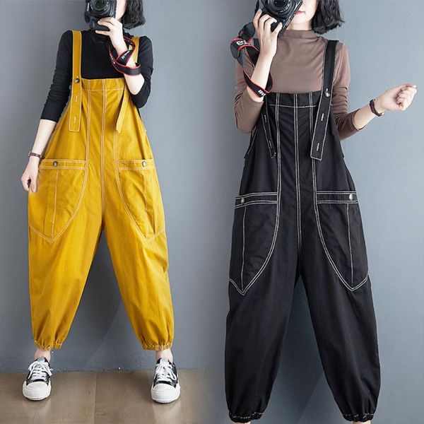 women's jumpsuits & rompers -xxl women casual oversize loose cotton overalls denim jumpsuit cool jean solid color, Black;white
women's jumpsuits & rompers -xxl women casual oversize loose cotton overalls denim jumpsuit cool jean solid color, Black;white