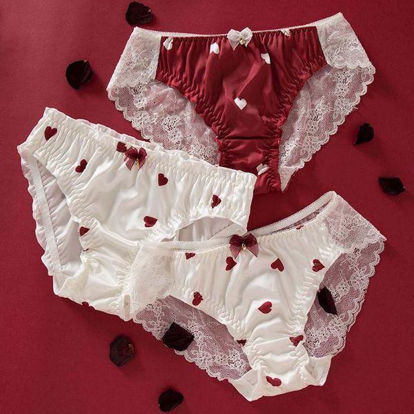 women's panties satin heart print girl briefs lace women lingerie kawayi underwear female casual underpants ladies intimates, Black;pink
women's panties satin heart print girl briefs lace women lingerie kawayi underwear female casual underpants ladies intimates, Black;pink