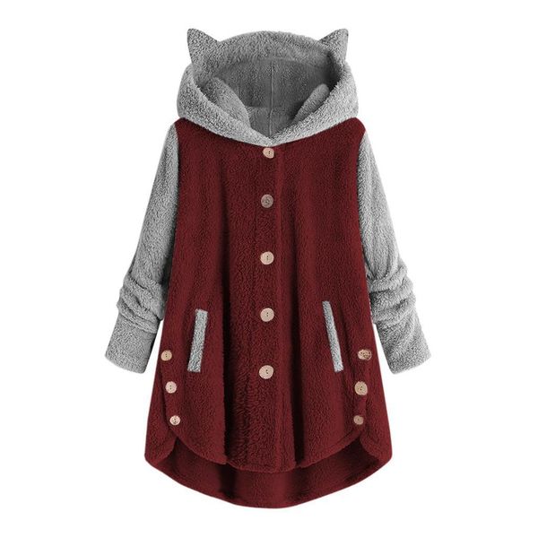 women cute ear fleece korean hoodies button coat patchwork hooded sweatshirt pullover coat plus size oversized hoodies #38, Black
women cute ear fleece korean hoodies button coat patchwork hooded sweatshirt pullover coat plus size oversized hoodies #38, Black