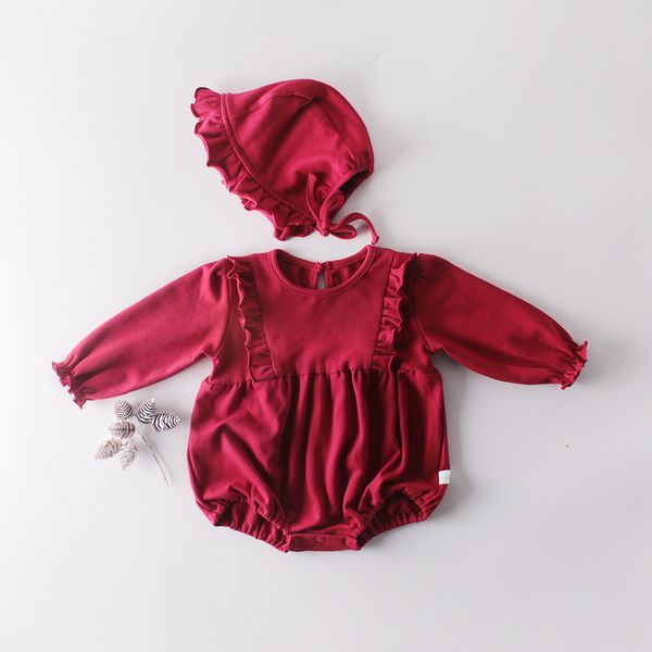 wine red newborn baby clothes long sleeve wavy selvedge solid color cotton bodysuit jumpsuit hat 2pcs princess girls clothing, Blue
wine red newborn baby clothes long sleeve wavy selvedge solid color cotton bodysuit jumpsuit hat 2pcs princess girls clothing, Blue
