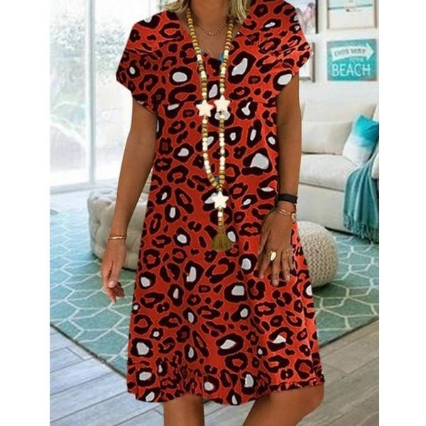 casual dresses summer leopard dress women v-neck print short sleeved loose midi, Black;gray
casual dresses summer leopard dress women v-neck print short sleeved loose midi, Black;gray