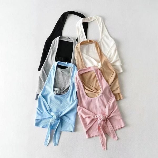 women's tanks & camis bow tie small vest trend european and american wind short hanging neck knot sling solid color dldd260, White
women's tanks & camis bow tie small vest trend european and american wind short hanging neck knot sling solid color dldd260, White