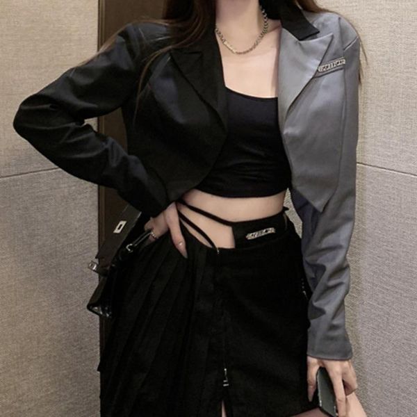 two piece dress women set casual design stitching long sleeve suit slim fit short coat autumn, White
two piece dress women set casual design stitching long sleeve suit slim fit short coat autumn, White