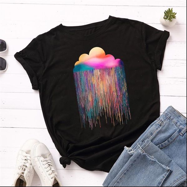 s 5xl plus size tshirt colorful cloud print t shirt women shirts o neck short sleeve tees summer t shirt women, White
s 5xl plus size tshirt colorful cloud print t shirt women shirts o neck short sleeve tees summer t shirt women, White